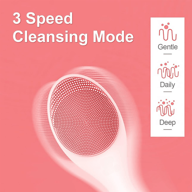 BowLift | Electric facial cleanser with LED light & 42 °C heat technology | Silicone skincare device with sound vibration