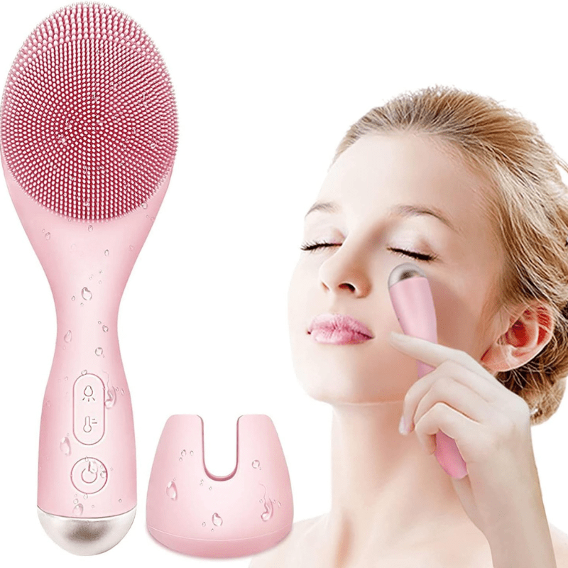 BowLift | Electric facial cleanser with LED light & 42 °C heat technology | Silicone skincare device with sound vibration