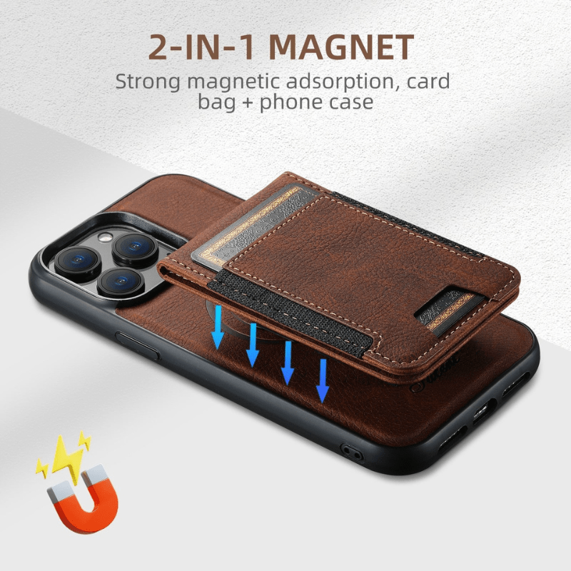 BowLift | Elegant leather case with magnetic stand & card holder