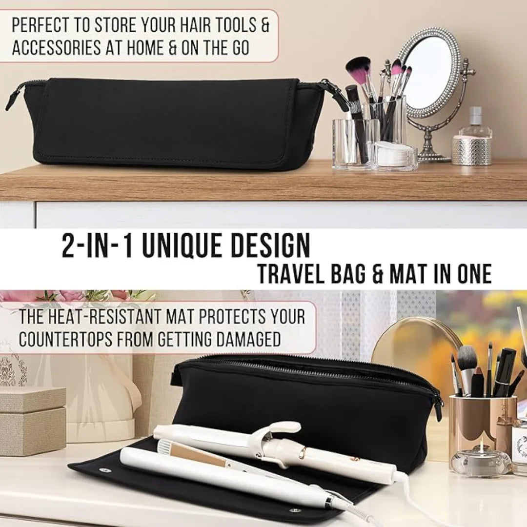 BowLift | 2-in-1 hair tool travel bag & heat-resistant mat