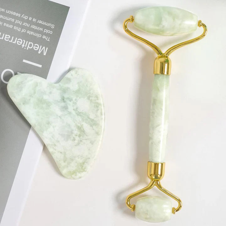 BowLift | Instant Glow Gua Sha & Jade Roller Set | For radiant skin and natural relaxation