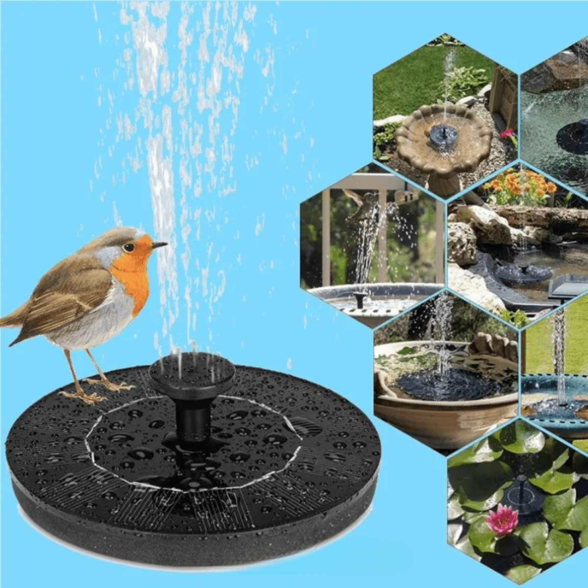 BowLift | Friendly Solar Bird Fountain - Create a peaceful oasis in your garden