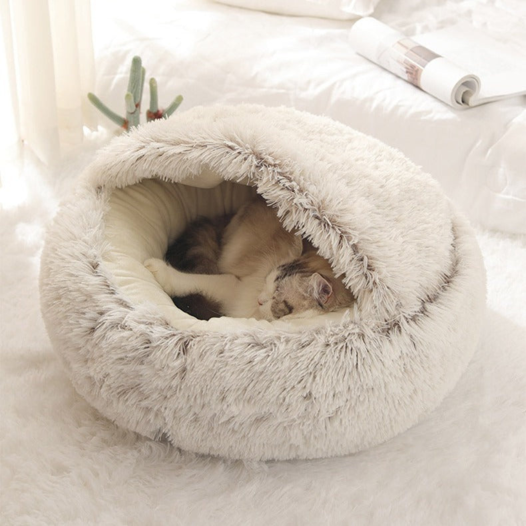 2-in-1 Cat Cuddle Cave Bowlift