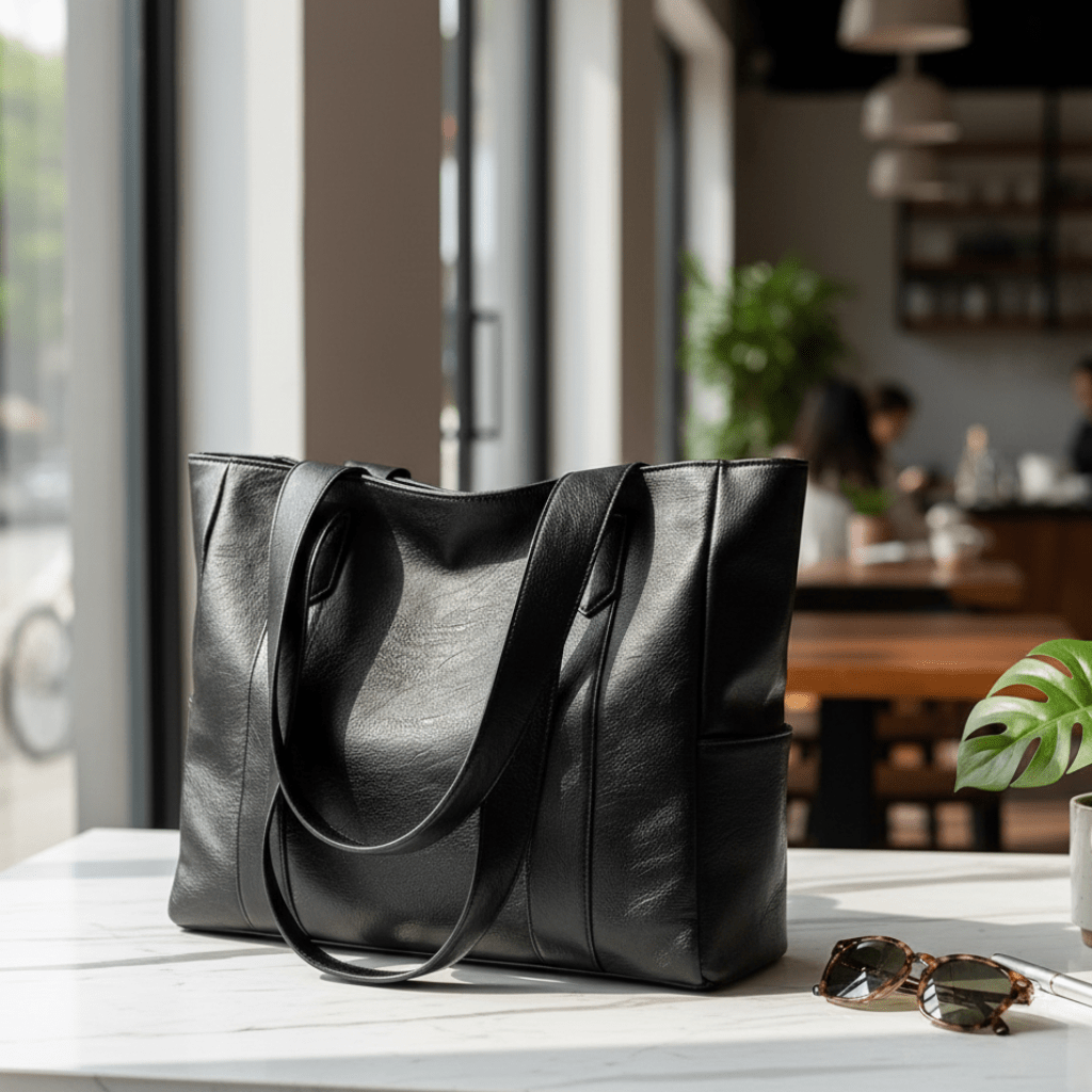 BowLift | Elegant leather shoulder bag with retro touch and smooth surface