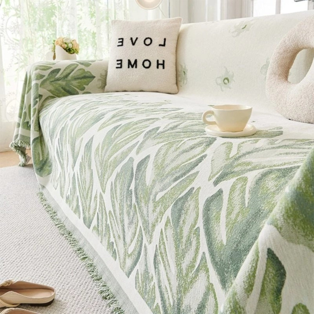 BowLift | Verdure Leaf Pattern Chenille Sofa Cover