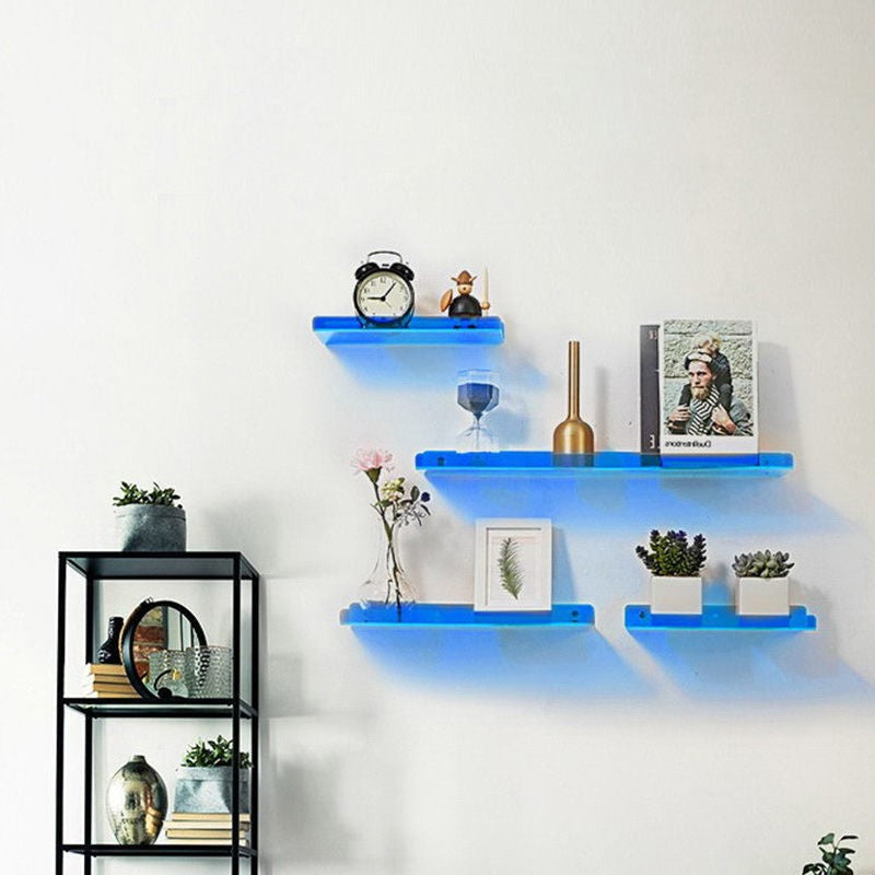 BowLift | Floating Wall Shelf - Industrial Wall Shelf - Shower Shelf - Shower Board - Blue