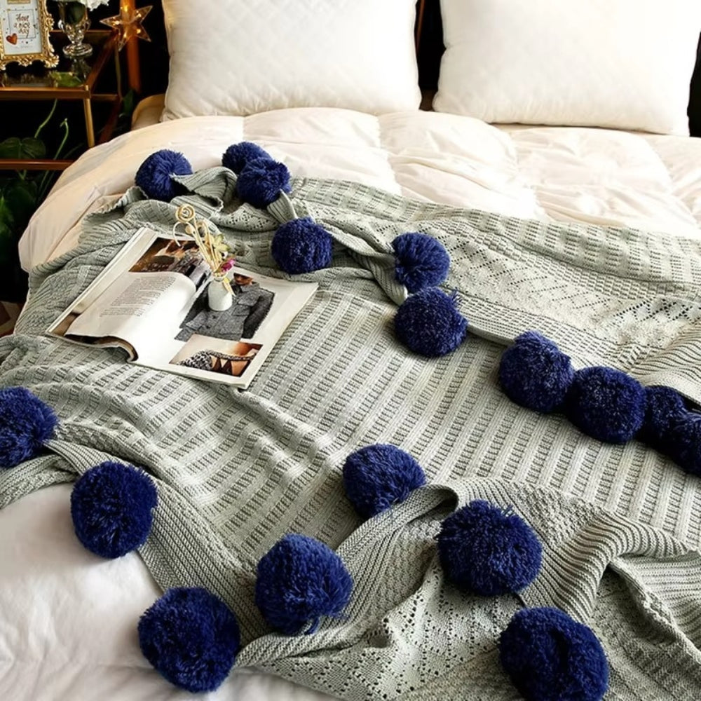 BowLift | Whimsy Fluffy Pom-Pom Macaron Blanket