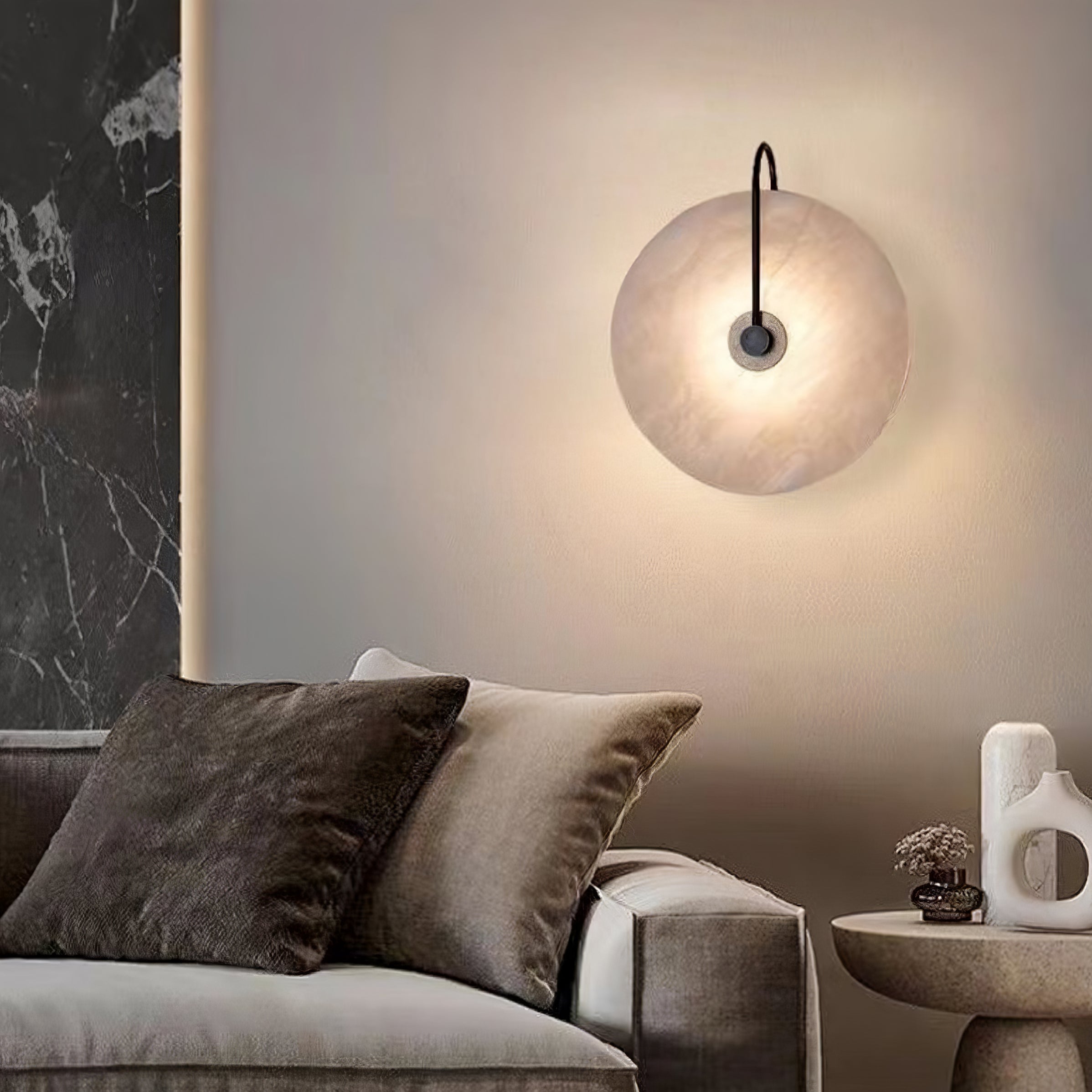 BowLift | White Alabaster Wall Lamp