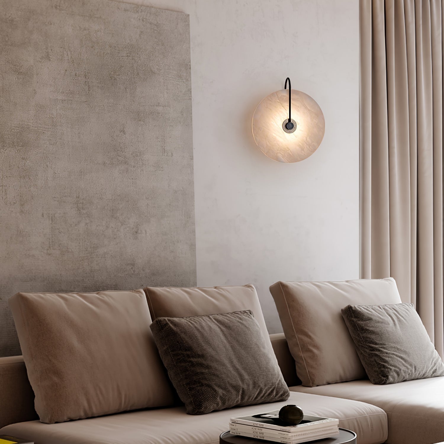 BowLift | White Alabaster Wall Lamp