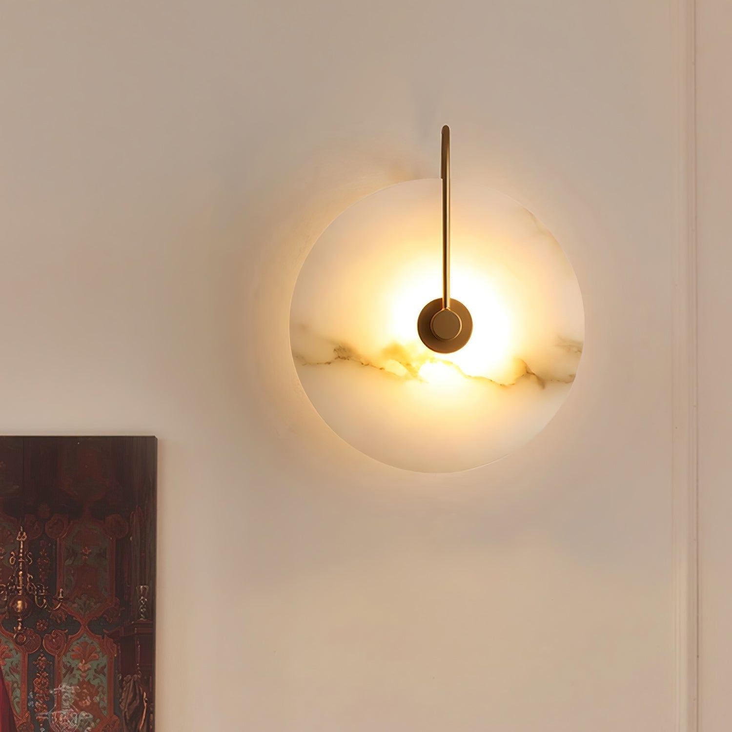 BowLift | White Alabaster Wall Lamp