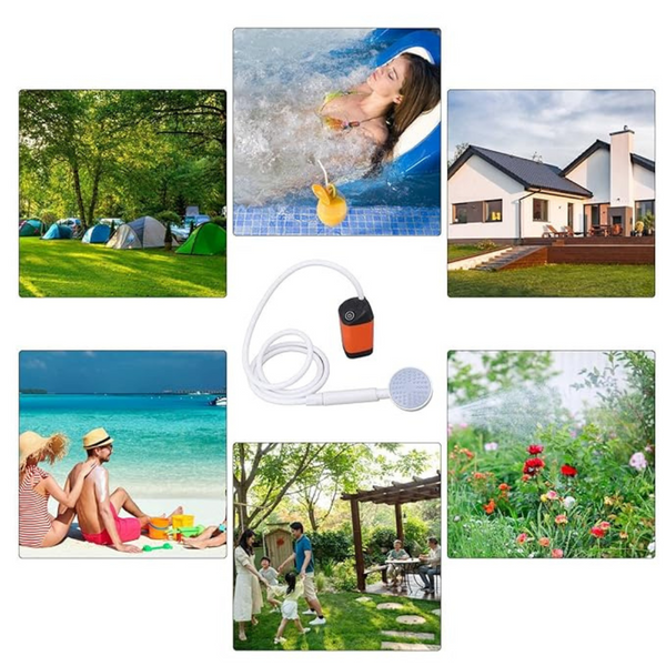 BowLift | Portable Camping Shower with Pump – USB Rechargeable, 4400mAh Battery, Compact & Easy Setup