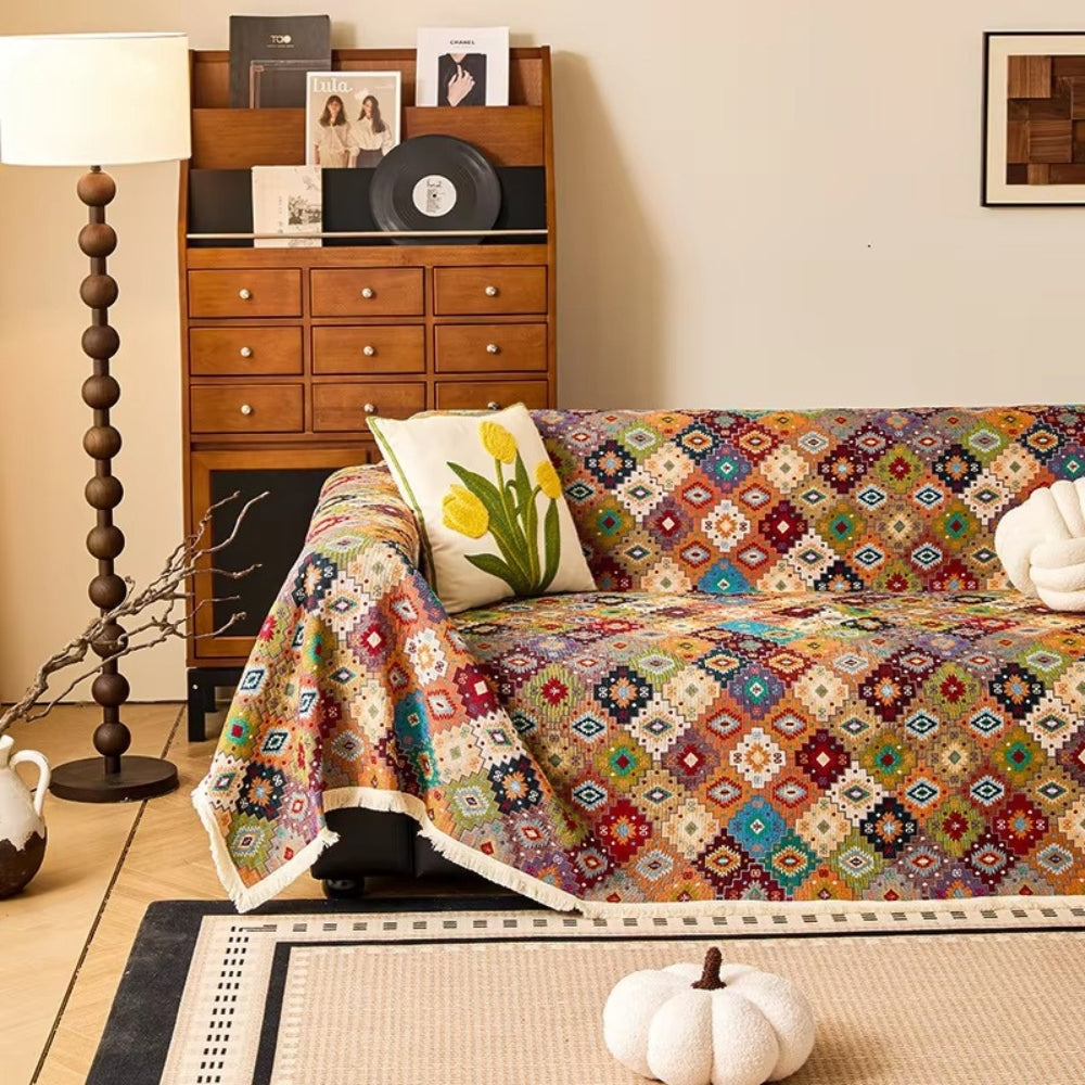 BowLift | Zahara Geometric Tribal Kilim Sofa Cover