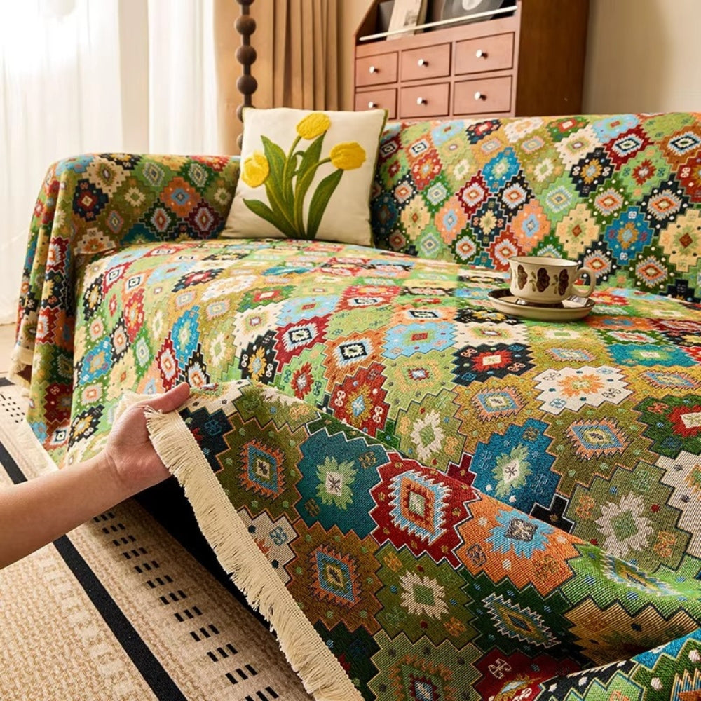 BowLift | Zahara Geometric Tribal Kilim Sofa Cover