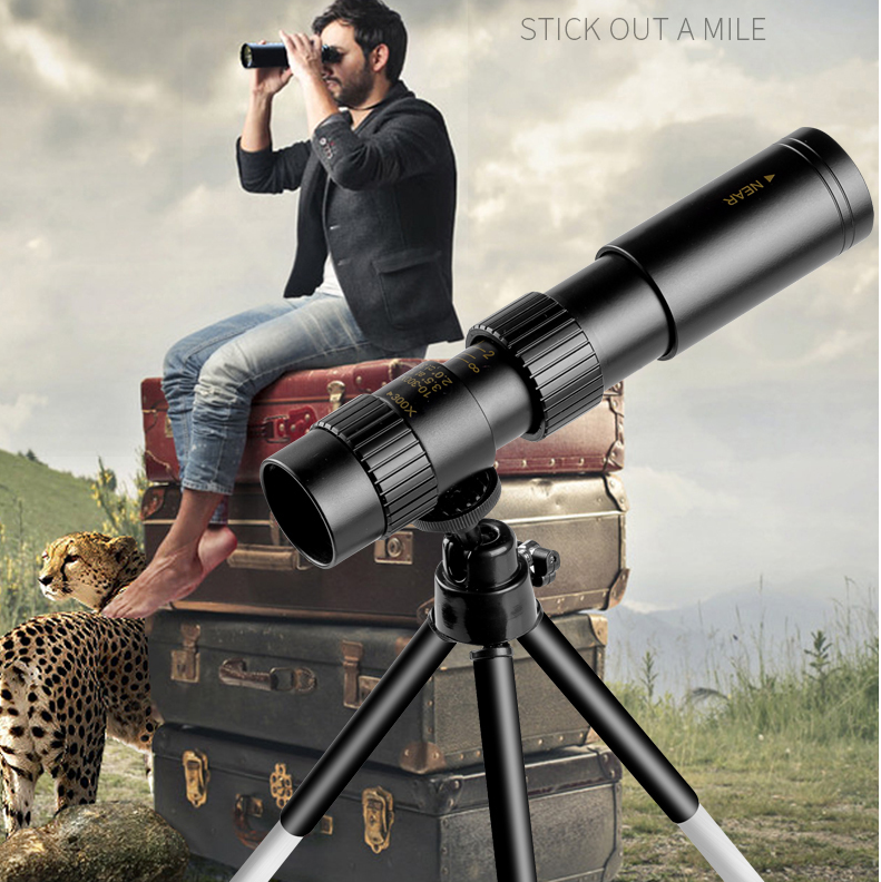 BowLift | High-Power Monocular Telescope | 10–300X Zoom | Night Vision | Waterproof | Smartphone Adapter Compatible