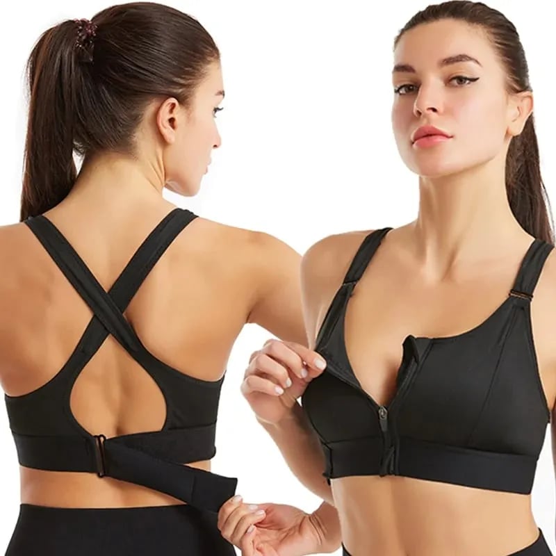 BowLift | Wireless Support Super Tight Impact Resistant Zip Sports Bra