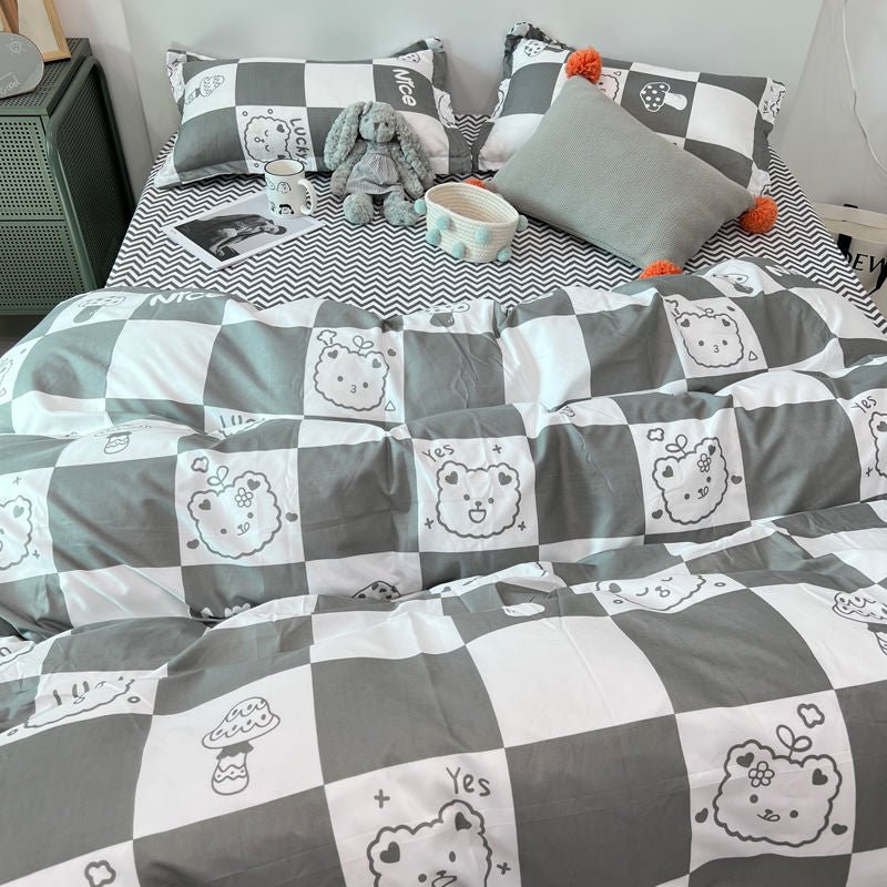 BowLift | Abstract Chessboard Single Bed Linen Set