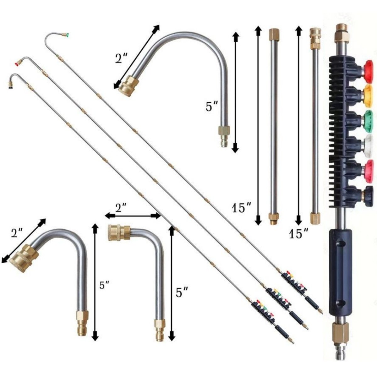 BowLift | 4000 PSI Telescoping High Pressure Washer Wand Set for Gutter & Roof Drainage & Walls Cleaning