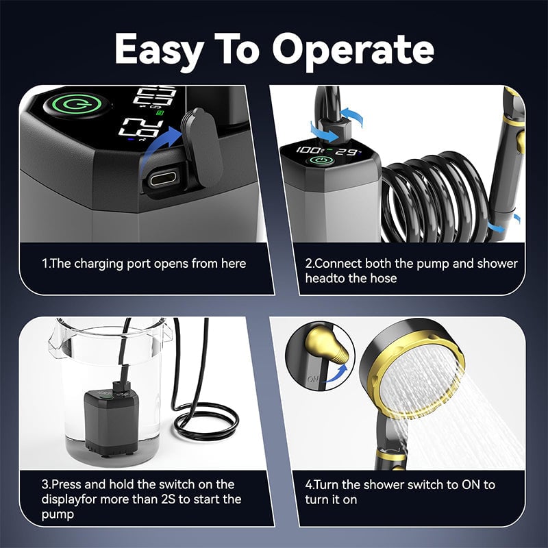 BowLift | Portable Rechargeable Outdoor Camping Shower Pump