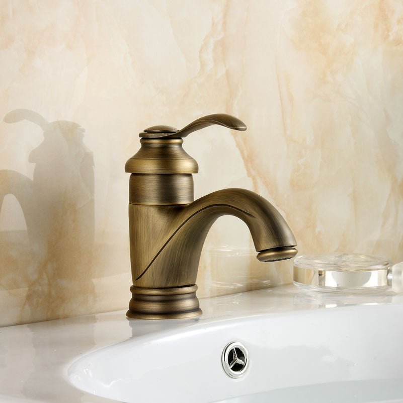 BowLift | Antique Brass Tap Bathroom Fixtures Faucet Sink Mixer Tap