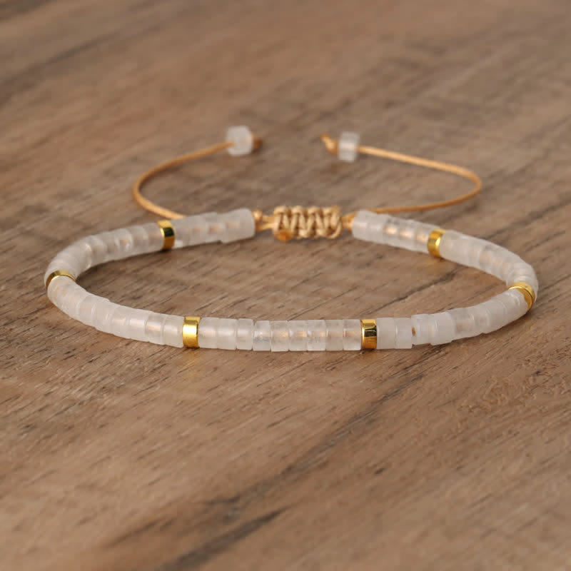 BowLift | Braided bracelet with 2.4 mm natural stone rollers – Seraphina