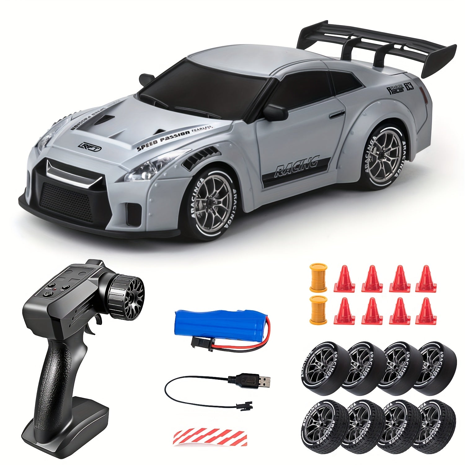 BowLift | 1:24 RC Drift Car | 4WD, LED Wheels & USB Rechargeable for Indoor and Outdoor Racing Fun
