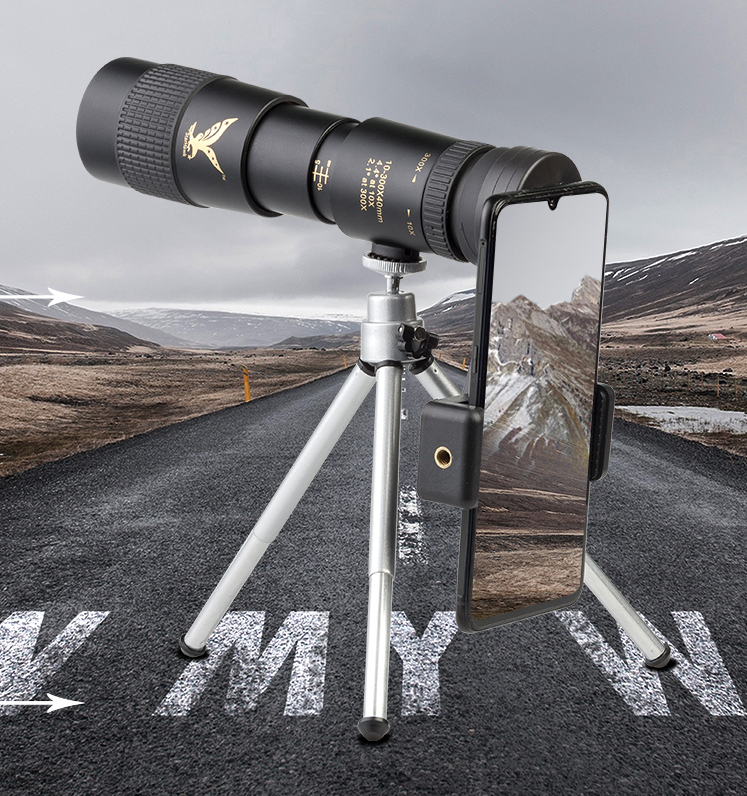 BowLift | High-Power Monocular Telescope | 10–300X Zoom | Night Vision | Waterproof | Smartphone Adapter Compatible