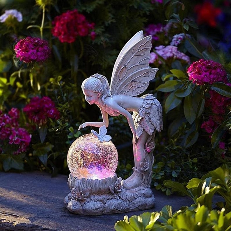 BowLift | Home garden solar energy decoration Fairy Statue