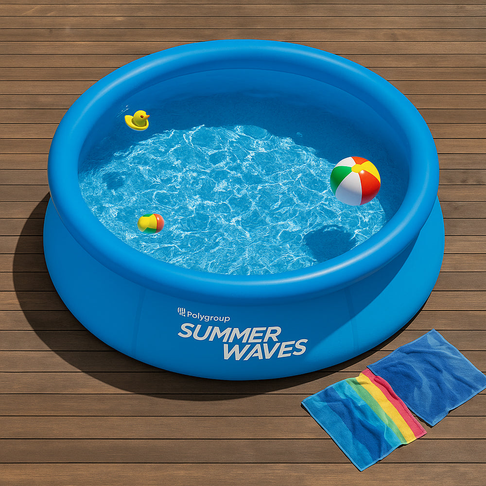 BowLift | WaterJoy Inflatable Pool – Ø244 cm Pool with Rim and Filter Pump (2,074 Liters)