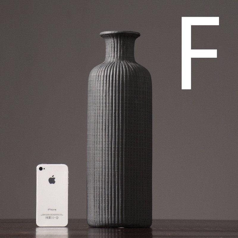 BowLift | Brown Beige Gray Ceramic Flower Vase Pot │ Home Decoration Item