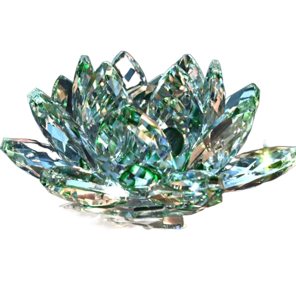 BowLift | Crystal Lotus Flower Figurine Home Wedding Decoration Glass Art Collection Paperweight Office Table Ornaments Souvenir Gifts