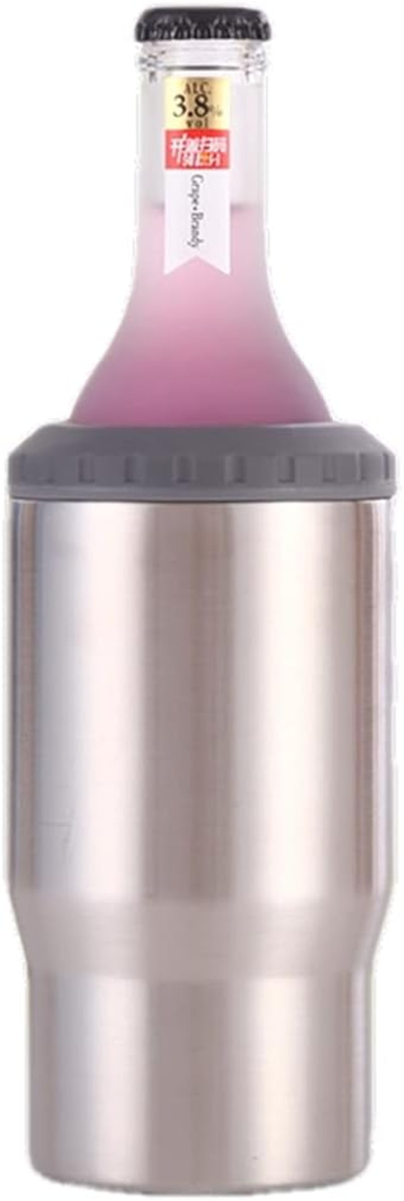 BowLift | 4 in 1 stainless steel can/bottle insulator, 14Oz two-way lid SUS insulated can cooler, beer bottle holder (Black)