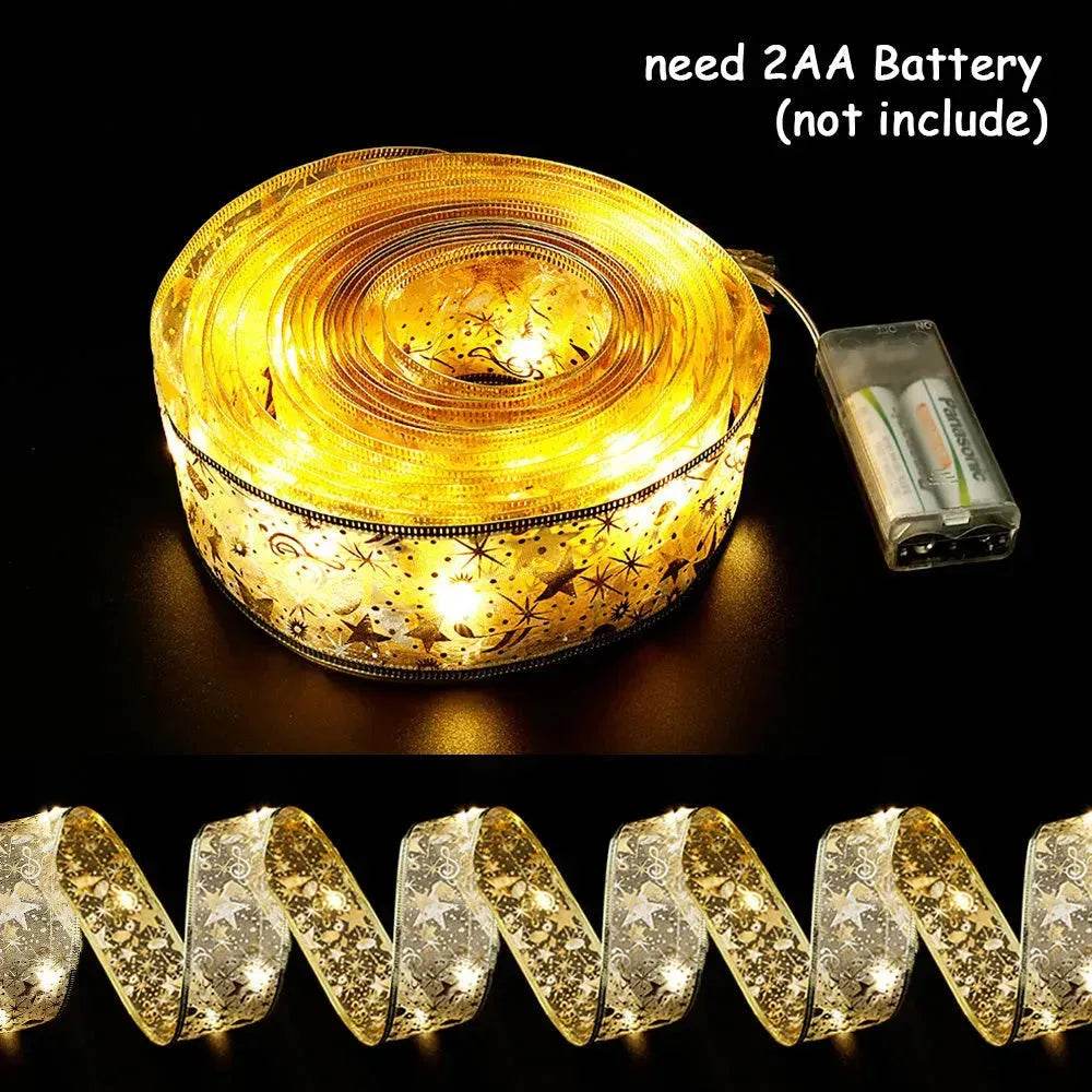 BowLift | Fairy Lights String Christmas Ribbon Bow Tie