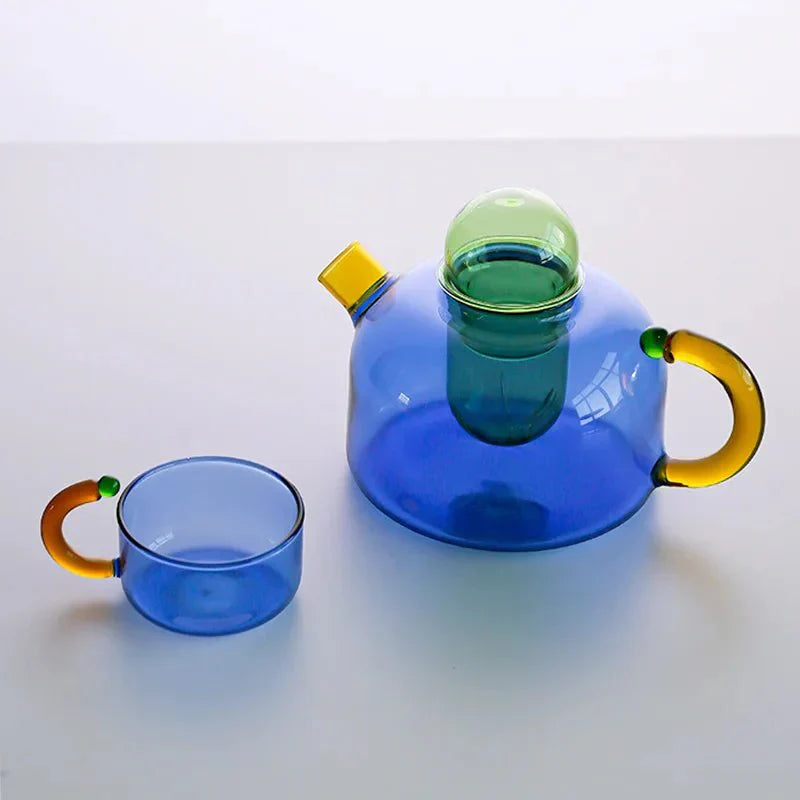 BowLift | Contrasting Color Translucent Teapot & Cup Set
