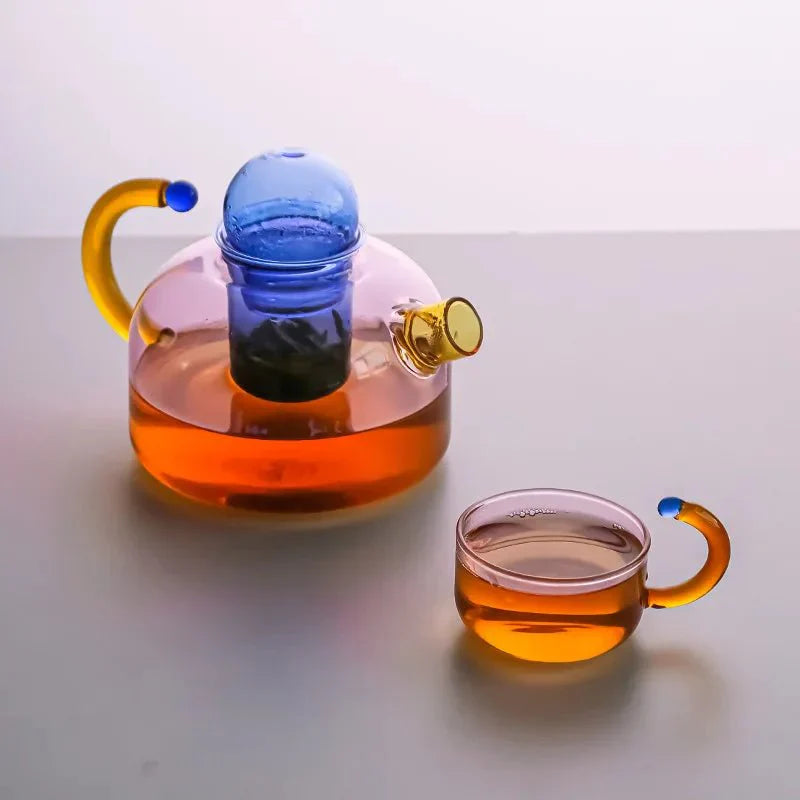 BowLift | Contrasting Color Translucent Teapot & Cup Set