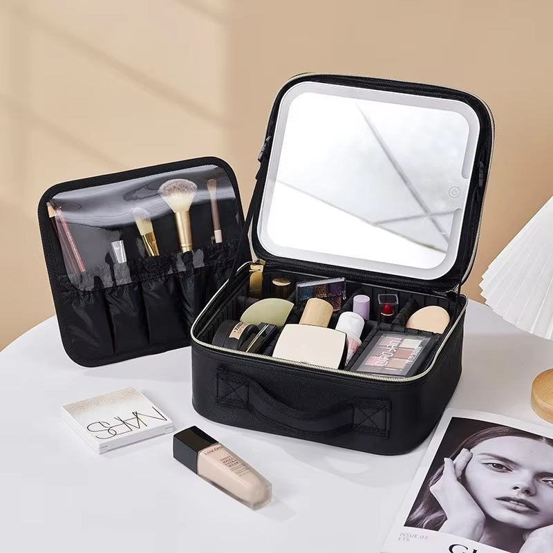 BowLift | Travel Makeup Bag with LED Mirror and Spacious Storage