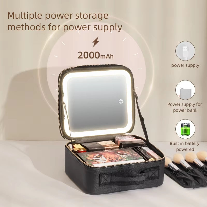 BowLift | Travel Makeup Bag with LED Mirror and Spacious Storage