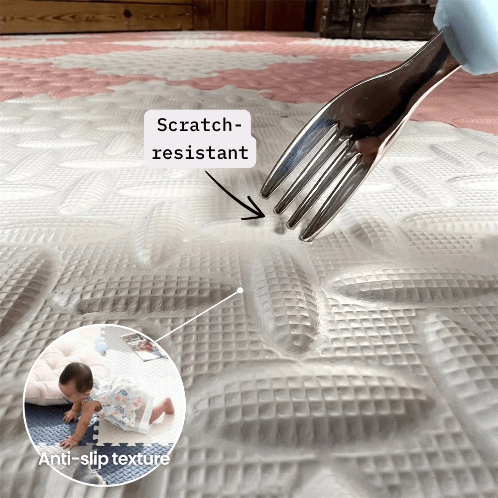 BowLift | Cushioplay Baby Mat – Soft Play Mat with 12 Puzzle Pieces – Shock-Absorbing and Non-Toxic for Crawling and Playtime