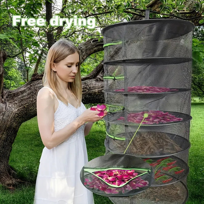 BowLift | Foldable drying basket for fruits, vegetables, and herbs – Multi-tier net storage for quick drying process