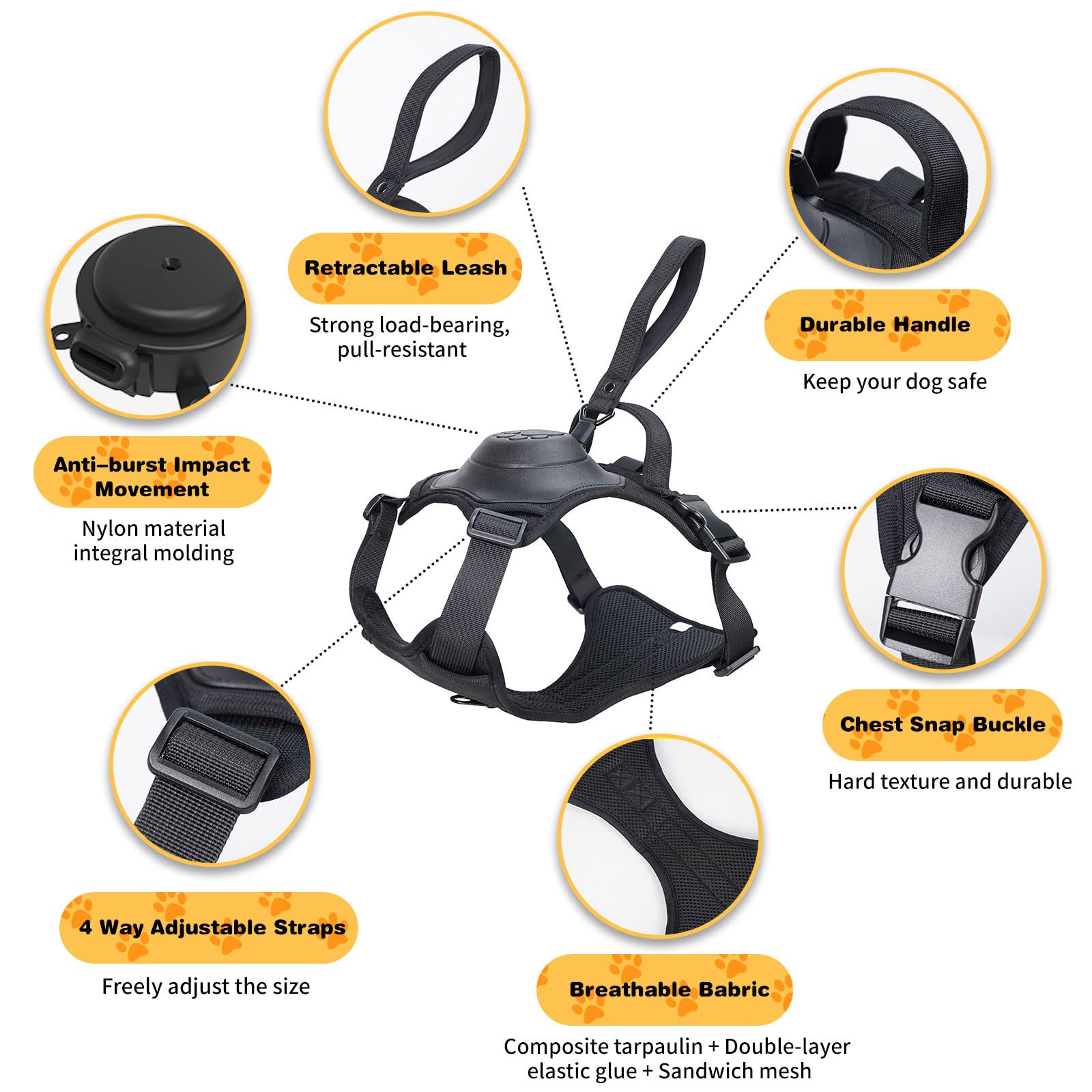 BowLift | mamymarket™ - Dog Harness and Retractable Leash Set All-in-One