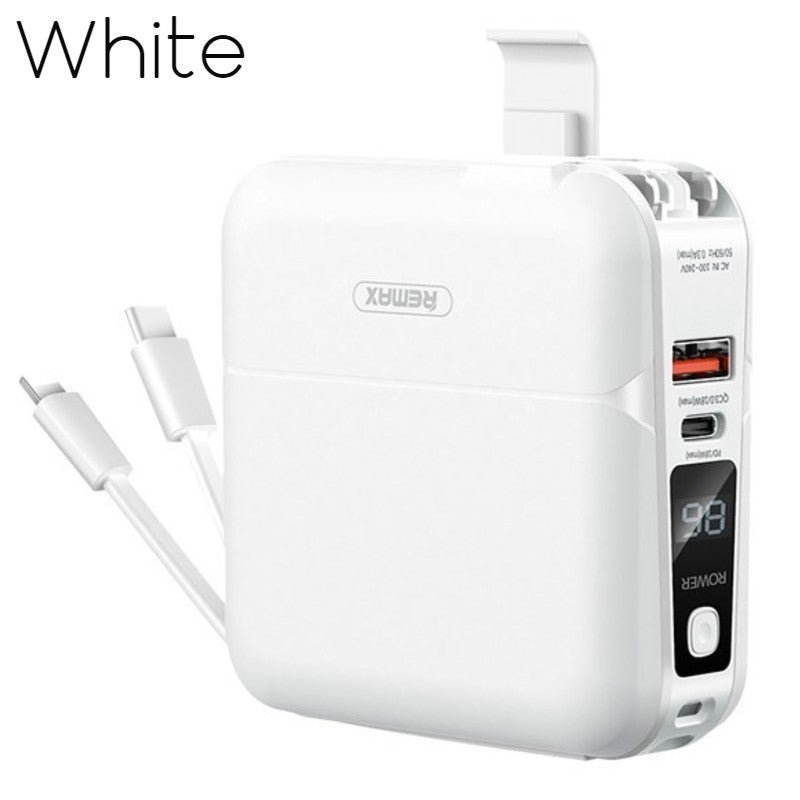 BowLift | 4-in-1 Fast Charging Wall Charger, with Power Bank Function, Charging Cable & Phone Adapter, for Home, Office and Travel (US Standard Plug)