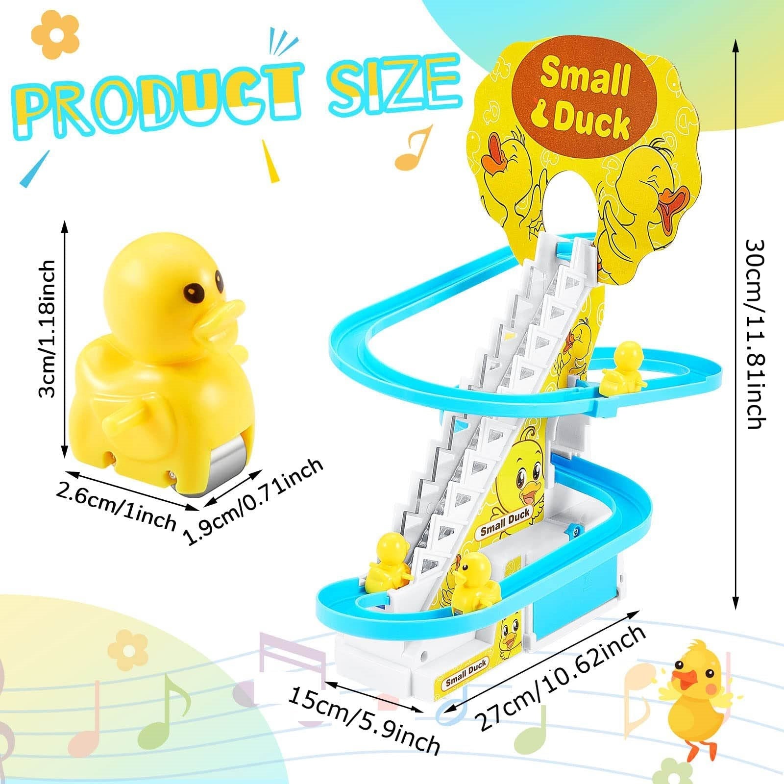 BowLift | Funny Automatic Stair-Climbing Ducklings Cartoon Race Track Set