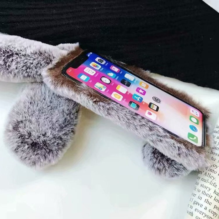 BowLift | Grey Fox Hair Fur Ball Grid Design Iphone Cases