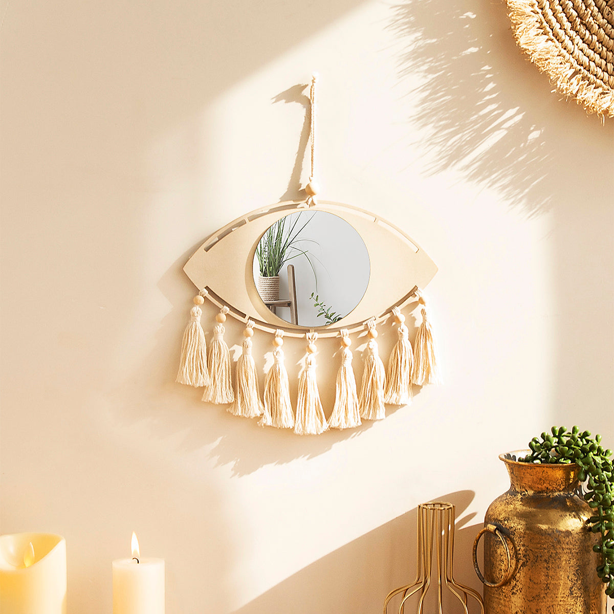 BowLift | Boho Macrame Eye Mirror Wall Decor