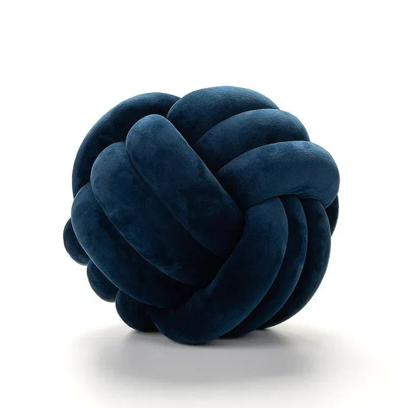 BowLift | Decorative, soft cushion with knotted ball in suede look