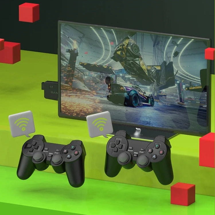 BowLift | 4K Retro Video Game Console Stick Dual Wireless Controllers Set