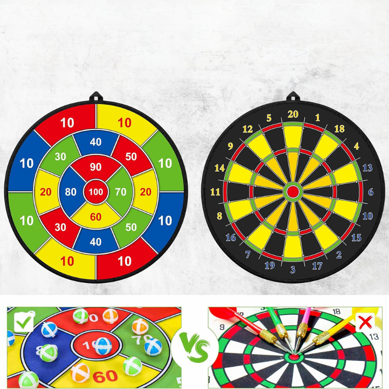 BowLift | Double-Sided Kids Dart – Large Safe Dartboard for Indoors & Outdoors