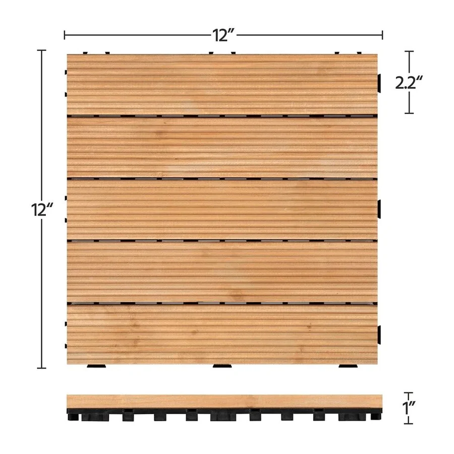 BowLift | Interlocking Outdoor Patio Wood Flooring Deck Tiles 27Pcs