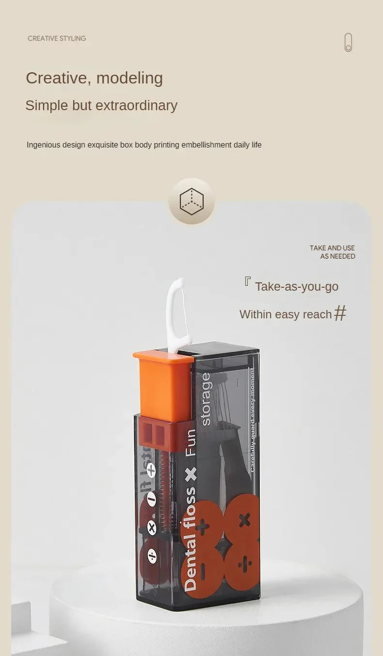 BowLift | Portable dental floss dispenser with 10 automatically ejecting dental floss sticks