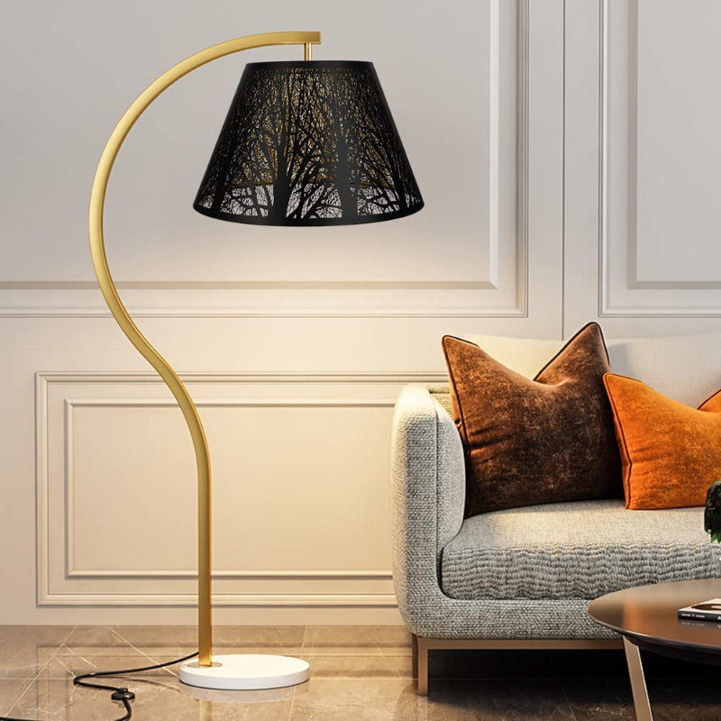 BowLift | Medium lampshade, barrel fabric lampshade for table lamp and floor lamp, 7x13x7.8 inches, natural ventilated linen, handmade, spider (white)