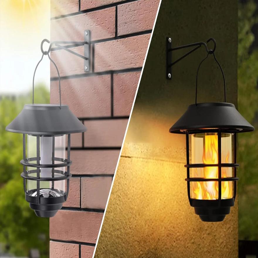 BowLift | Solar Wireless Waterproof Flickering Sun Flame Lantern Light | - WallLant